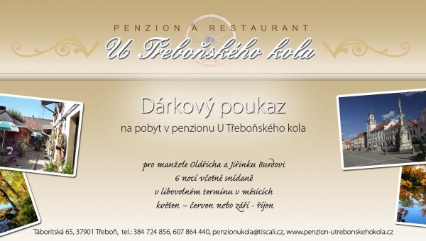 Ubytování Třeboň - darujte pobyt v Třeboni